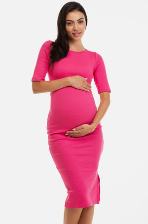 Μακρύ βαμβακερό φόρεμα εγκυμοσύνης και θηλασμού σε κυκλάμινο -  - soonMAMA - Η σωστή προσθήκη στην κομψή και άνετη εγκυμοσύνη! - Παλτά για έγκυες