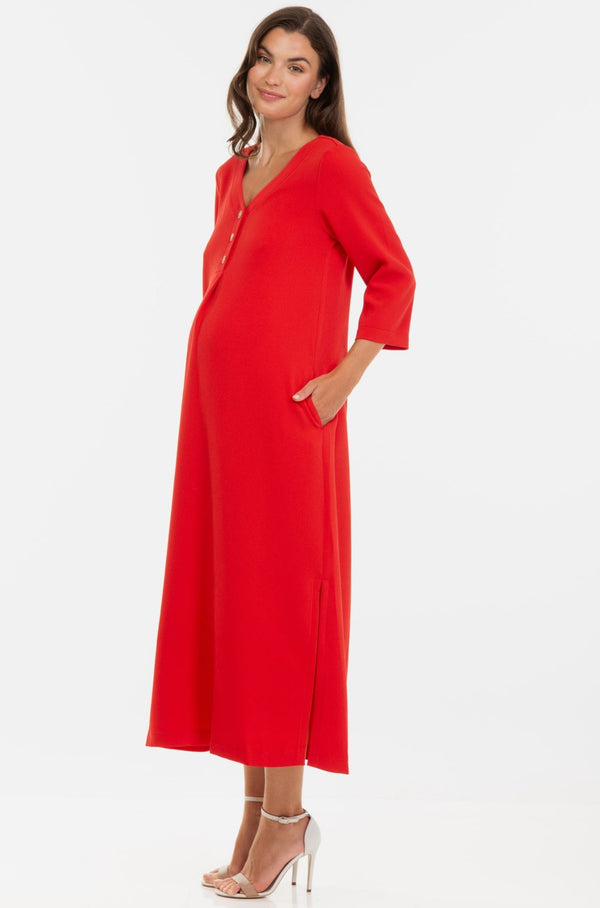 Μακρύ φόρεμα εγκυμοσύνης και θηλασμού -  - soonMAMA - Η σωστή προσθήκη στην κομψή και άνετη εγκυμοσύνη! - Παλτά για έγκυες
