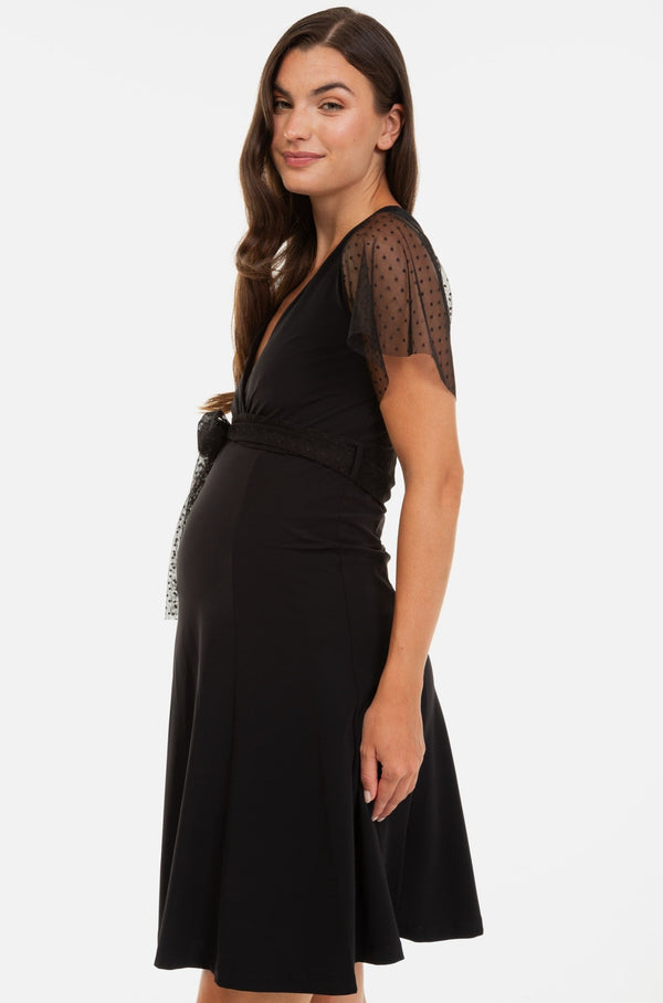 Φόρεμα εγκυμοσύνης και θηλασμού με πουά λεπτομέρεια -  - soonMAMA - Η σωστή προσθήκη στην κομψή και άνετη εγκυμοσύνη! - Παλτά για έγκυες